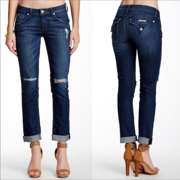 Hudson Jeans Denim - Hudson Bacara Crop Straight Cuffed Leg Jeans